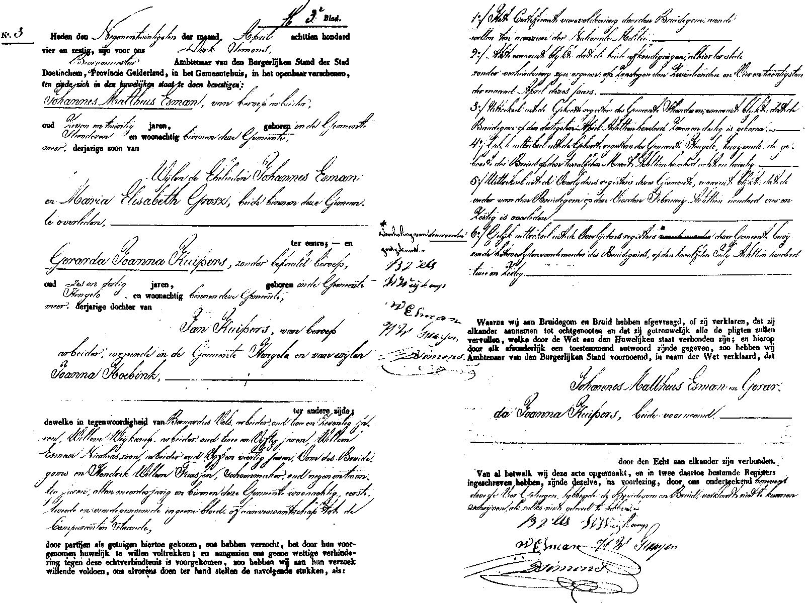 18640429 huw akte 3 Johannes M Esman - Gerarda J Kuipers